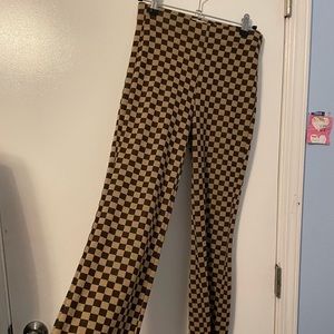 COPY - Urban outfitters brown checkered flare pants